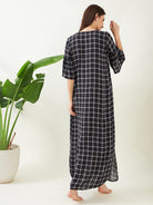 The Kaftan Company Nightdress Black Checks Nightdress
