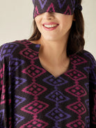 The Kaftan Company Nightdress Black Geometric Modal Lounge Dress