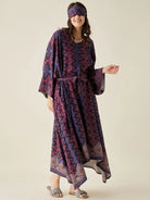 The Kaftan Company Nightdress Black Geometric Modal Lounge Dress