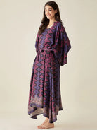 The Kaftan Company Nightdress Black Geometric Modal Lounge Dress