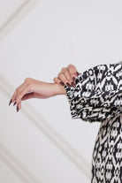 The Kaftan Company Nightdress Black Ikat Maternity Nursing Dress