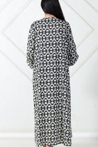 The Kaftan Company Nightdress Black Ikat Maternity Nursing Dress