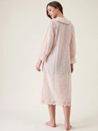 The Kaftan Company Nightdress Blush Pink Nightdress with Ruffle Collar and Lace Hem