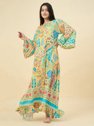 The Kaftan Company Nightdress Bright Patchwork Cotton Viscose Nightdress – Flowy Sleeves & Pockets