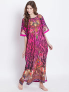 The Kaftan Company Nightdress Bright Pink Floral Loungewear Kaftan - Onesize - (Clearance - Final Sale)