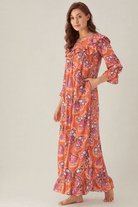 The Kaftan Company Nightdress Butterfly Print Modal Nightdress with Ruffle Yoke
