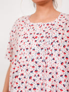 The Kaftan Company Nightdress Ditsy Floral Cotton Nightdress with Pintuck