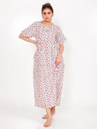 The Kaftan Company Nightdress Ditsy Floral Cotton Nightdress with Pintuck