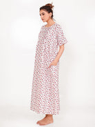 The Kaftan Company Nightdress Ditsy Floral Cotton Nightdress with Pintuck