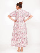 The Kaftan Company Nightdress Ditsy Floral Cotton Nightdress with Pintuck