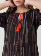 The Kaftan Company Nightdress Ethnic Stripe Print Maxi Nightdress