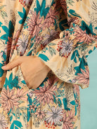 The Kaftan Company Nightdress Floral Mix Soft Modal Frilled Night Dress For Women