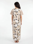 The Kaftan Company Nightdress Floral Print Linen Cotton Maxi Nightdress
