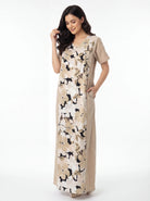 The Kaftan Company Nightdress Floral Print Linen Cotton Maxi Nightdress