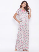 The Kaftan Company Nightdress Floral Print Satin Maxi Nightdress