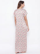 The Kaftan Company Nightdress Floral Print Satin Maxi Nightdress