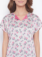 The Kaftan Company Nightdress Floral Print Satin Maxi Nightdress