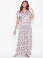 The Kaftan Company Nightdress Floral Print Satin Maxi Nightdress