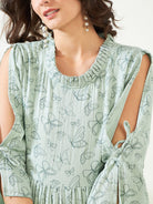The Kaftan Company Nightdress Green Butterfly Maternity and Feeding Nightdress