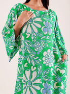 The Kaftan Company Nightdress Green Floral Printed Modal Nightdress