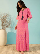 The Kaftan Company Nightdress Ikat Print Maxi Nightdress
