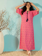The Kaftan Company Nightdress Ikat Print Maxi Nightdress