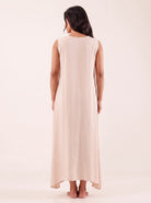 The Kaftan Company Nightdress Ivory Embroidered Nightdress with Snap-Button Closure
