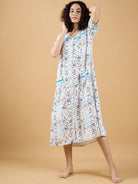 The Kaftan Company Nightdress Multi Colour Cute Floral Charming Nightdress