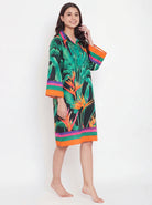 The Kaftan Company Nightdress Neon Paradise Print Short Cotton Nightdress