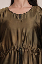 The Kaftan Company Nightdress Olive Ombre Satin Kaftan Nightdress