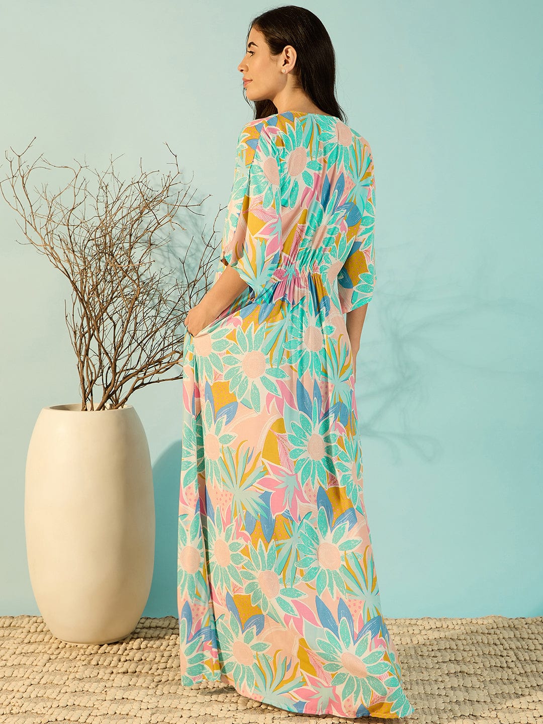The Kaftan Company Nightdress Pastel Paradise Soft Luxury Night Dress For Women