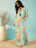 The Kaftan Company Nightdress Pastel Paradise Soft Luxury Night Dress For Women
