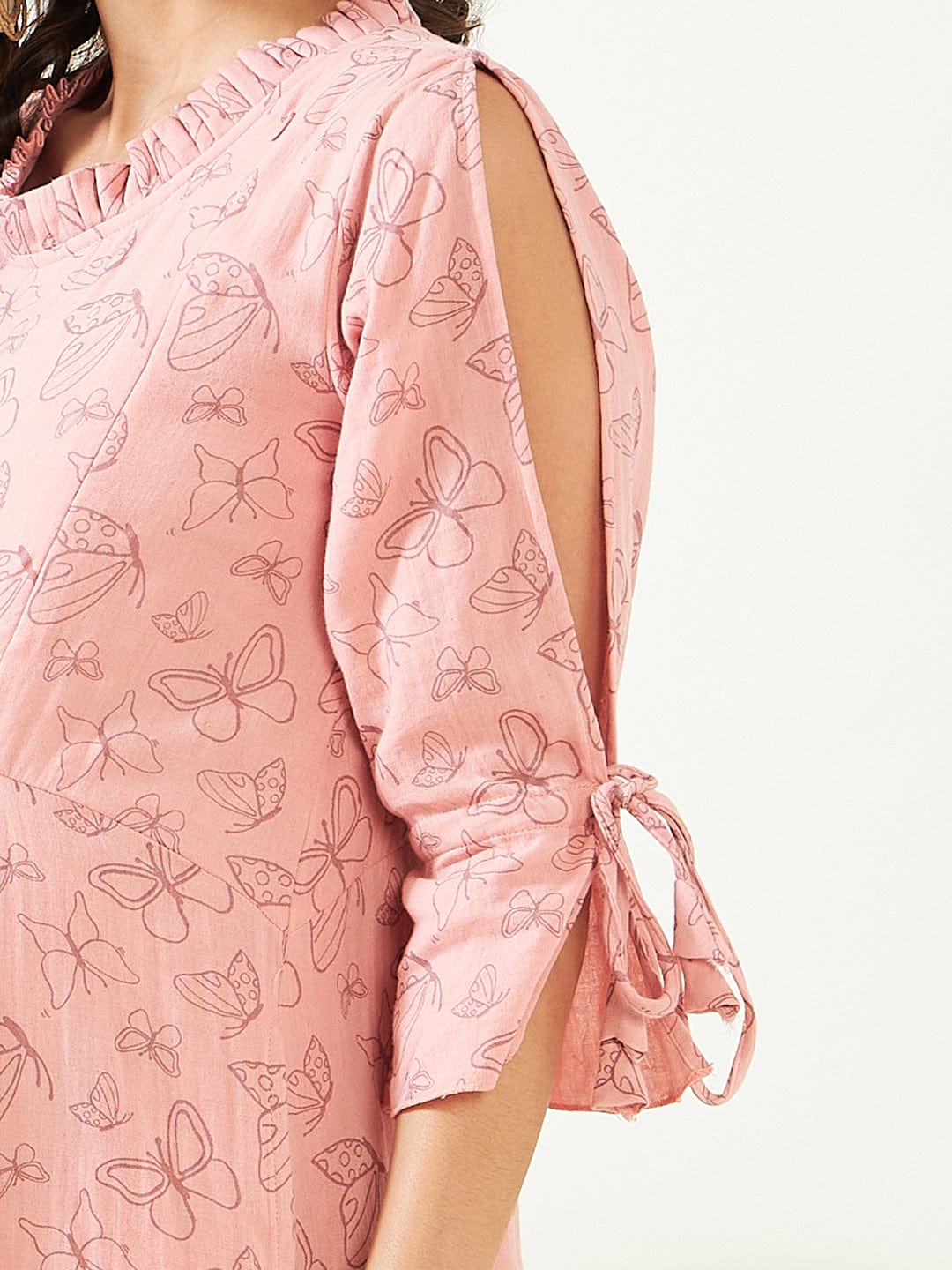 The Kaftan Company Nightdress Peach Butterfly Maternity and Feeding Dress