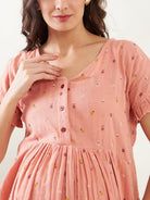 The Kaftan Company Nightdress Peach Cherry Blossom Maternity Nightdress