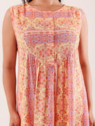 The Kaftan Company Nightdress Peach Printed Viscose Crepe Nightdress