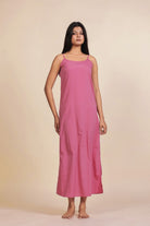 The Kaftan Company Nightdress Pink and Magenta Rose Print Georgette Kaftan Dress