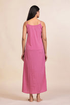 The Kaftan Company Nightdress Pink and Magenta Rose Print Georgette Kaftan Dress
