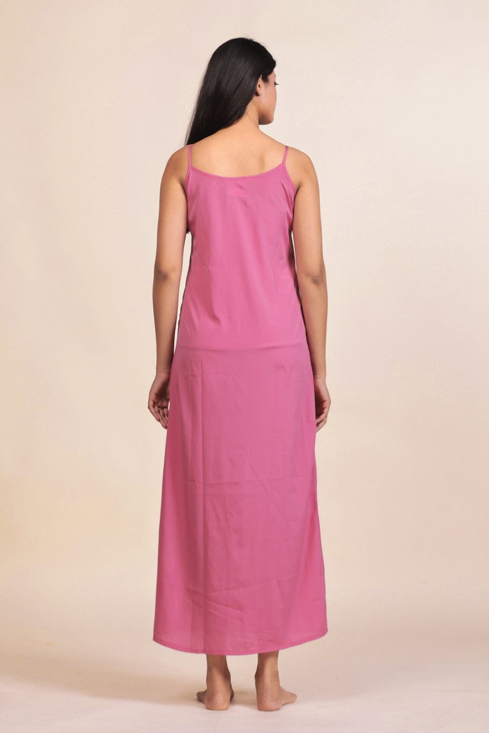 The Kaftan Company Nightdress Pink and Magenta Rose Print Georgette Kaftan Dress
