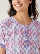 The Kaftan Company Nightdress Pink and White Tie dye embroidered Nightdress