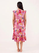 The Kaftan Company Nightdress Pink Animal Print Nightdress with Ruffle Sleeves