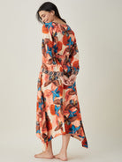 The Kaftan Company Nightdress Pink Butterfly Maxi Loungedress