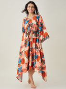 The Kaftan Company Nightdress Pink Butterfly Maxi Loungedress