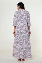 The Kaftan Company Nightdress Pink Floral Textured Stretch Crepe Nightdress