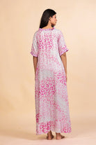 The Kaftan Company Nightdress Pink Leopard Print Viscose Nighty with Ruffled Trim