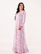The Kaftan Company Nightdress Pink Marble Printed Viscose Rayon Nightdress