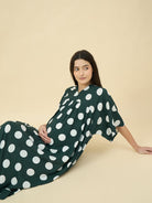 The Kaftan Company Nightdress Polka Dot Modal Maternity Nightdress with Feeding Zippers