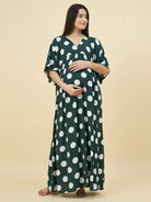 The Kaftan Company Nightdress Polka Dot Modal Maternity Nightdress with Feeding Zippers