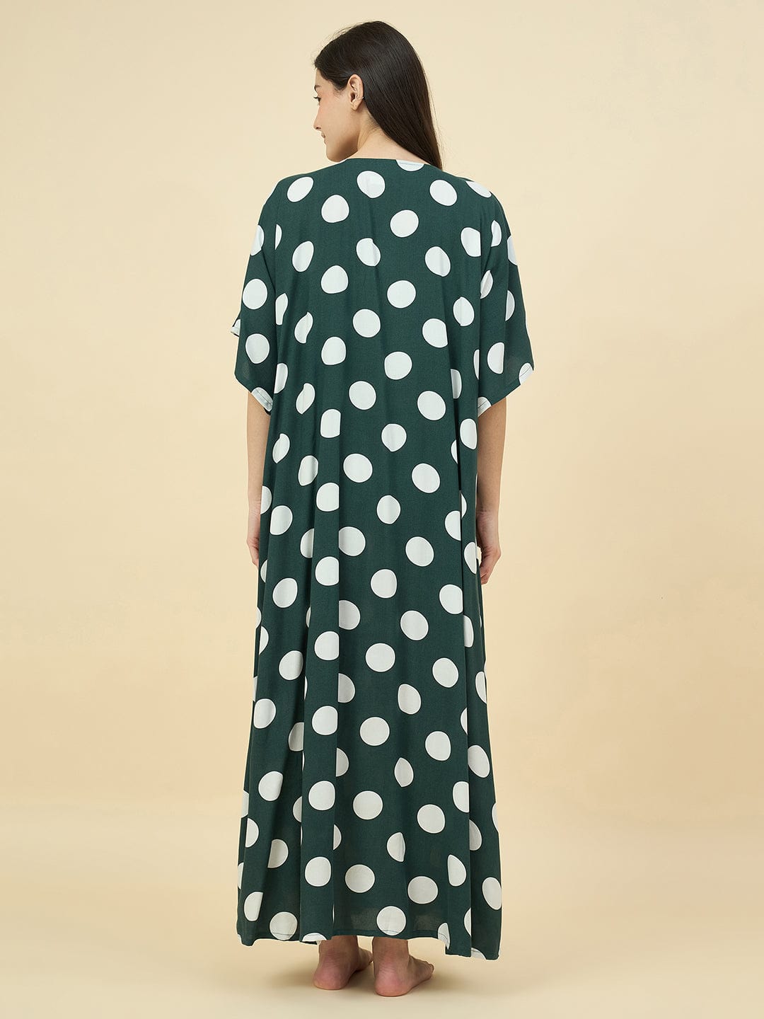 The Kaftan Company Nightdress Polka Dot Modal Maternity Nightdress with Feeding Zippers