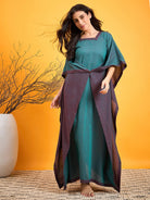 The Kaftan Company Nightdress Purple N Blue Draped kaftan Night Dress