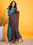The Kaftan Company Nightdress Purple N Blue Draped kaftan Night Dress